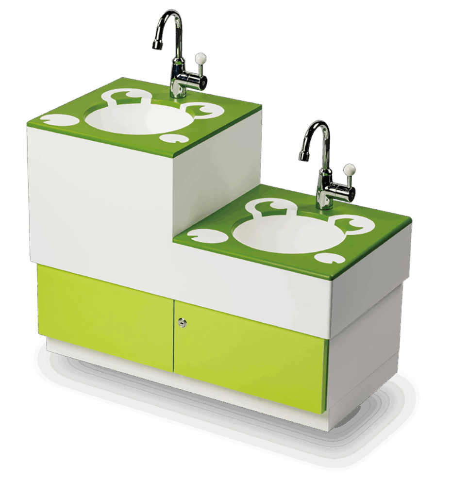 こども用手洗いカウンター tetote HNAS2人用かえる